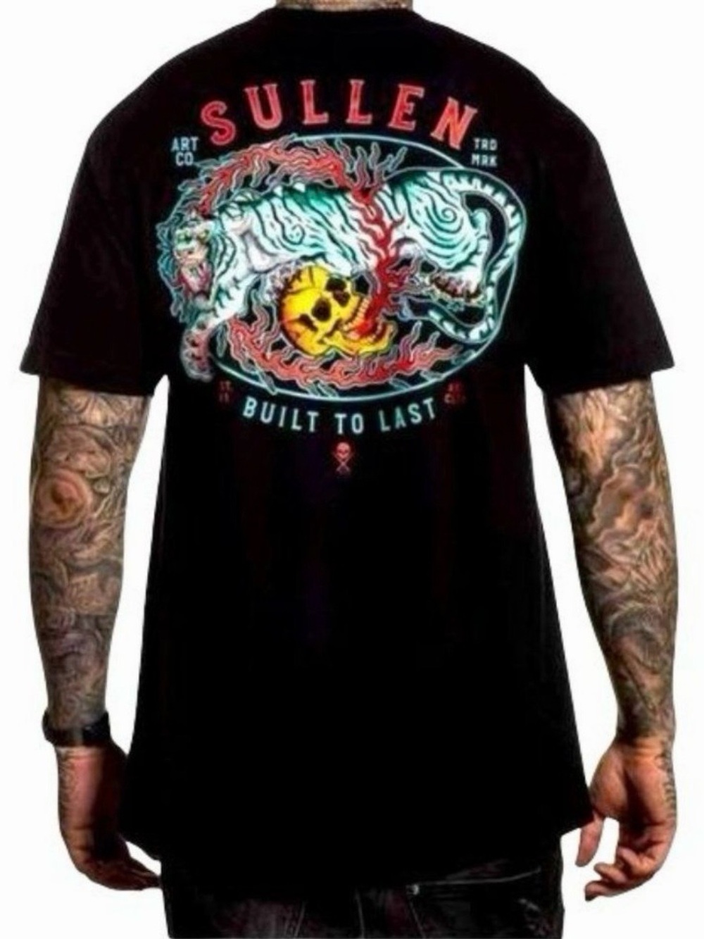 Sullen Art Collective "Built to Last" Tiger & Skull Tee - Large